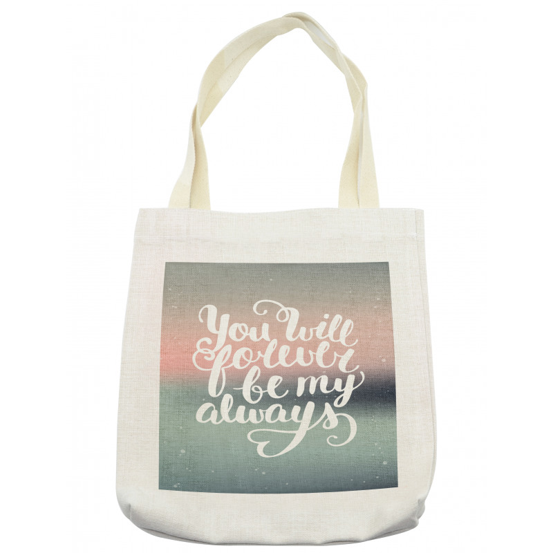 Pastel Tones Romantic Words Tote Bag