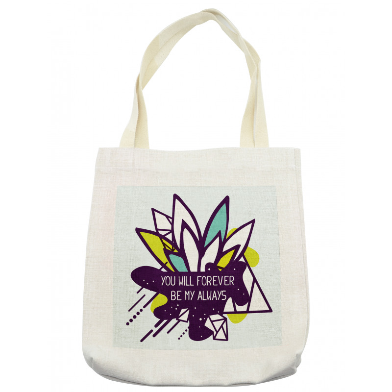 Flower and Love Message Art Tote Bag