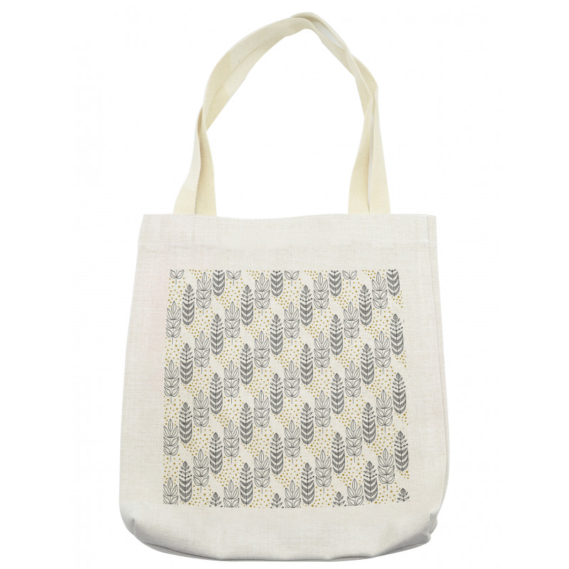 Outline Leaves and Spots Tote Bag