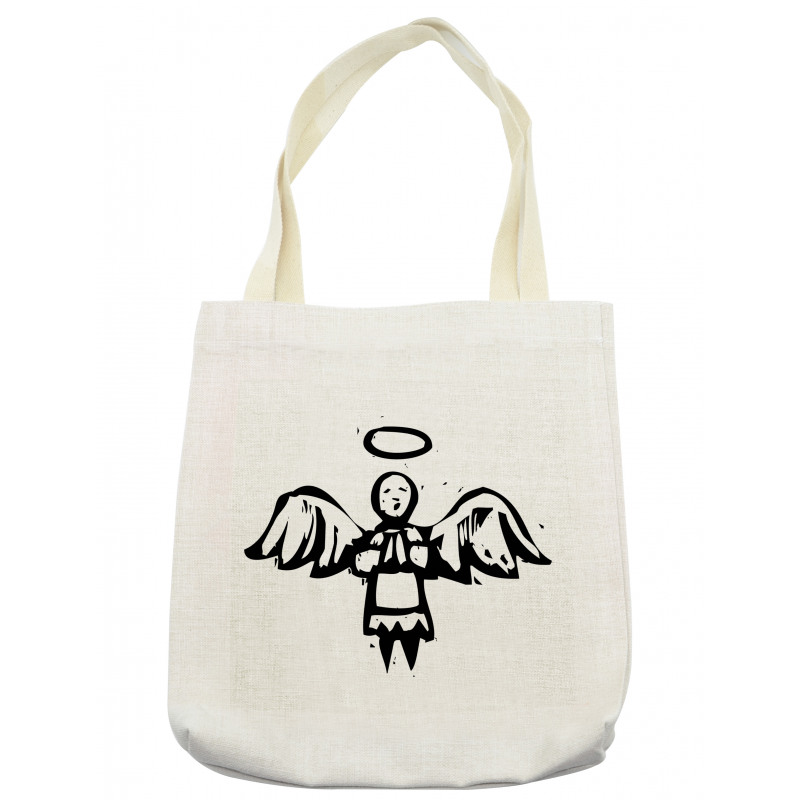 Sketch Style Christmas Angel Tote Bag