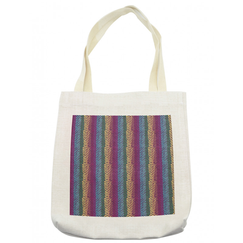 Retro Tone Chevron Zig Zag Tote Bag