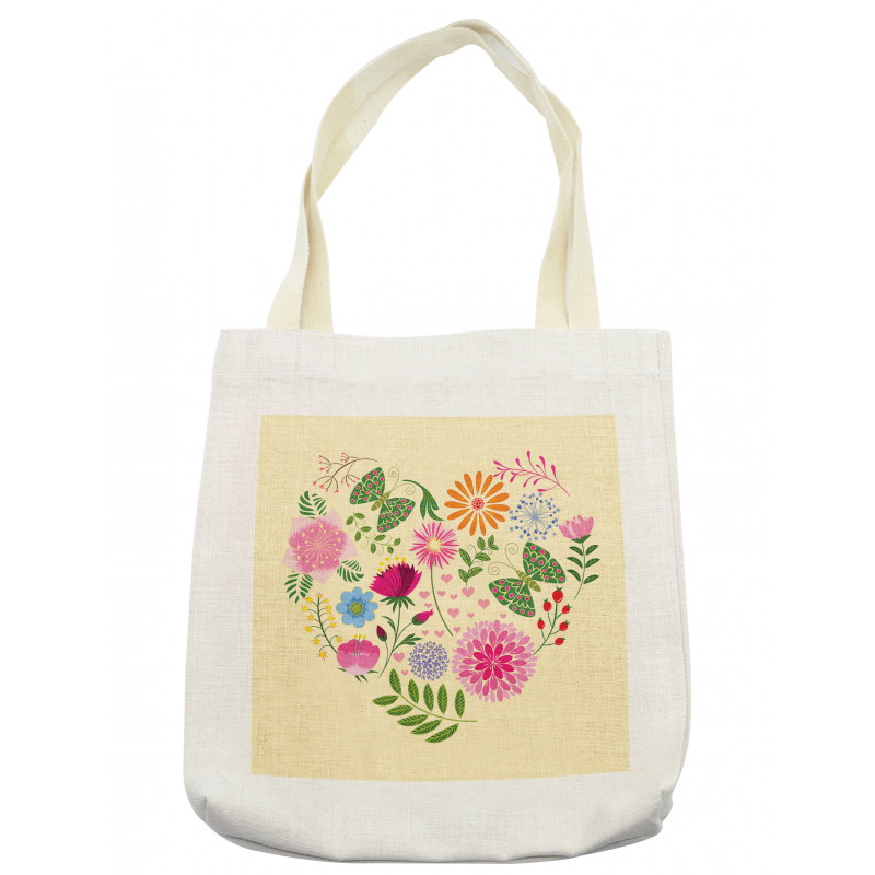 Colorful Flowers Butterflies Tote Bag