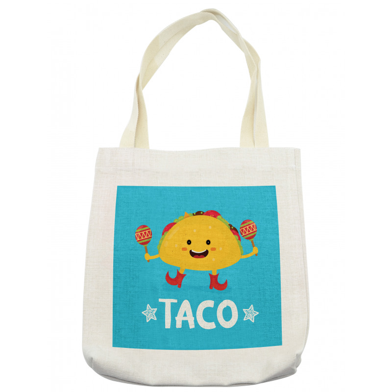 Dancing Funny Taco Cartoon Tote Bag