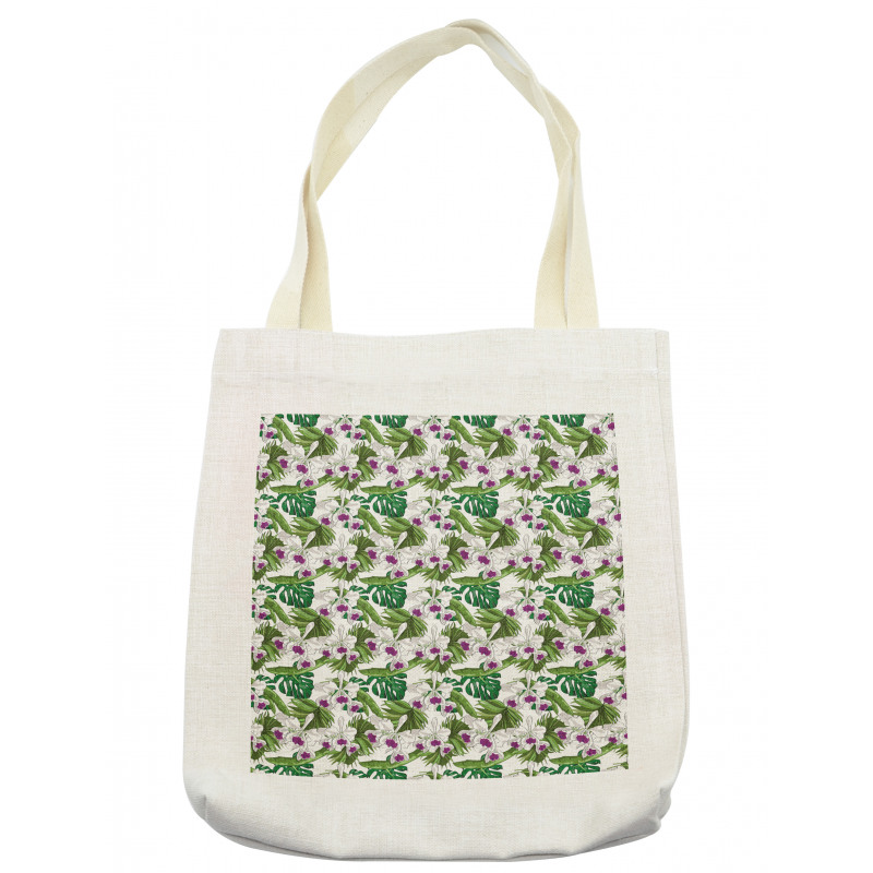 Wild Flowers Fan Palm Leaf Tote Bag