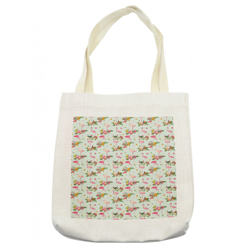 Exotic Flamingo Foliage Art Tote Bag