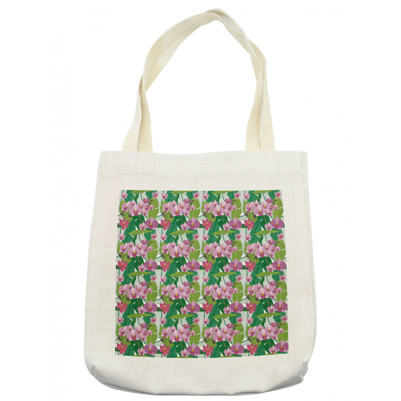 Pink Blossoms and Leaves Tote Bag