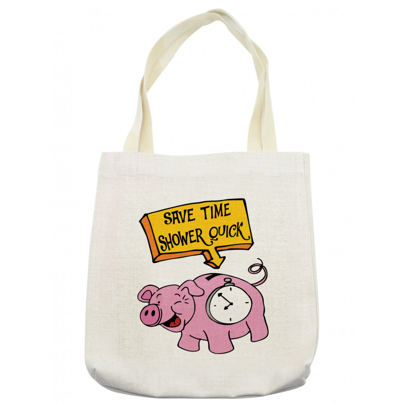 Save Time Shower Quick Piggy Tote Bag