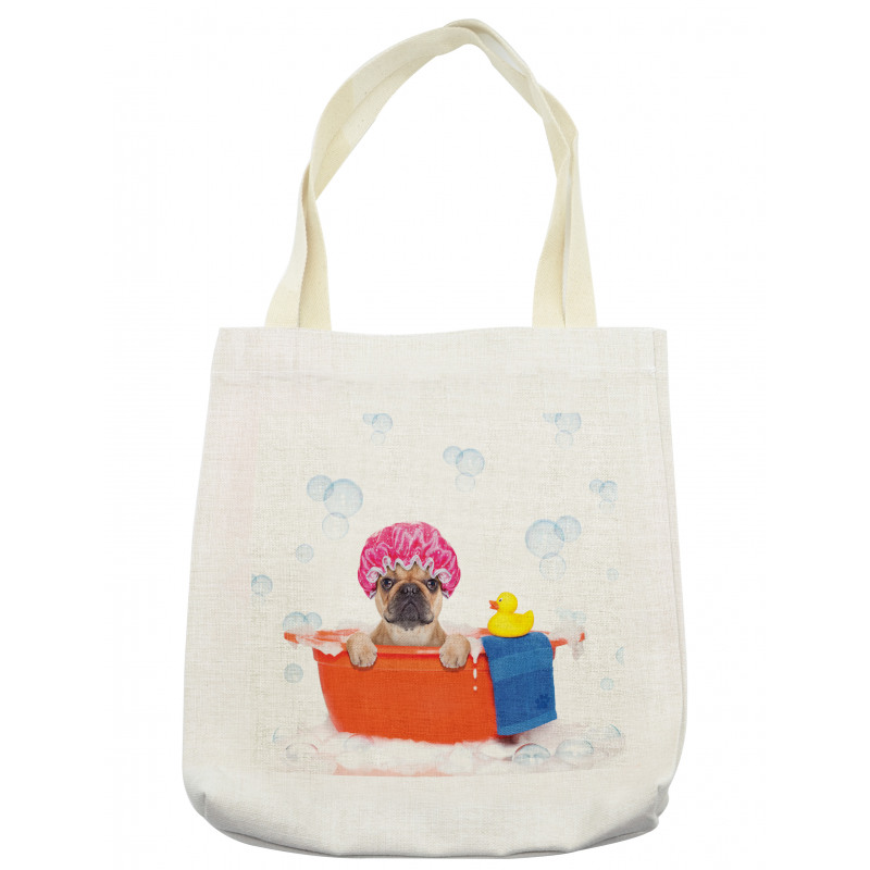 Dog Having a Bath Tub Tote Bag