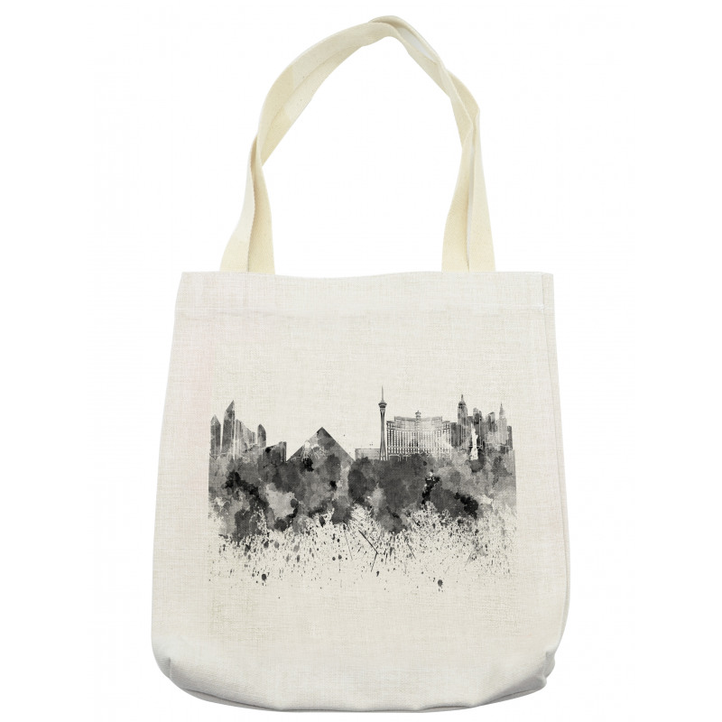 Monochrome Vegas Skyline Tote Bag