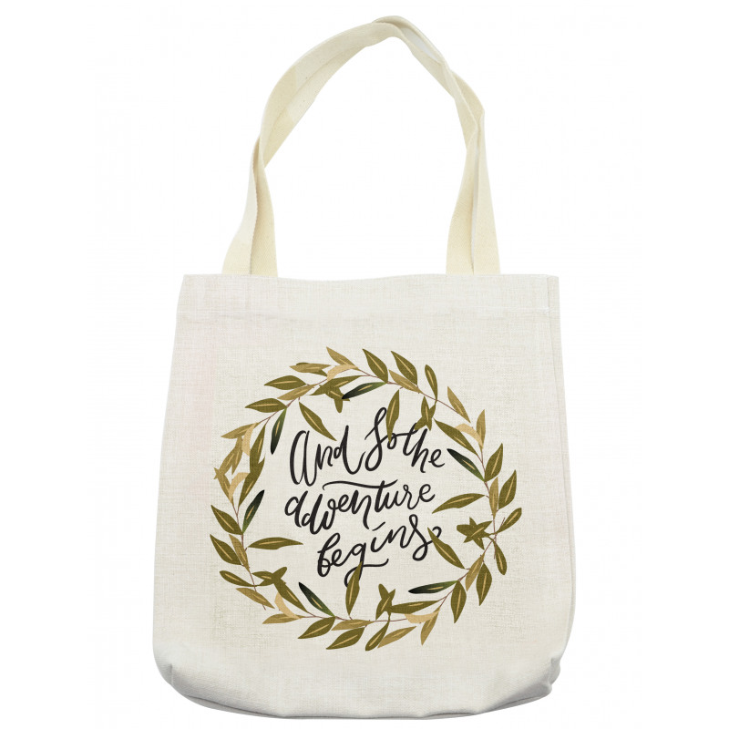 Wreath Frame Foliage Leaves Tote Bag