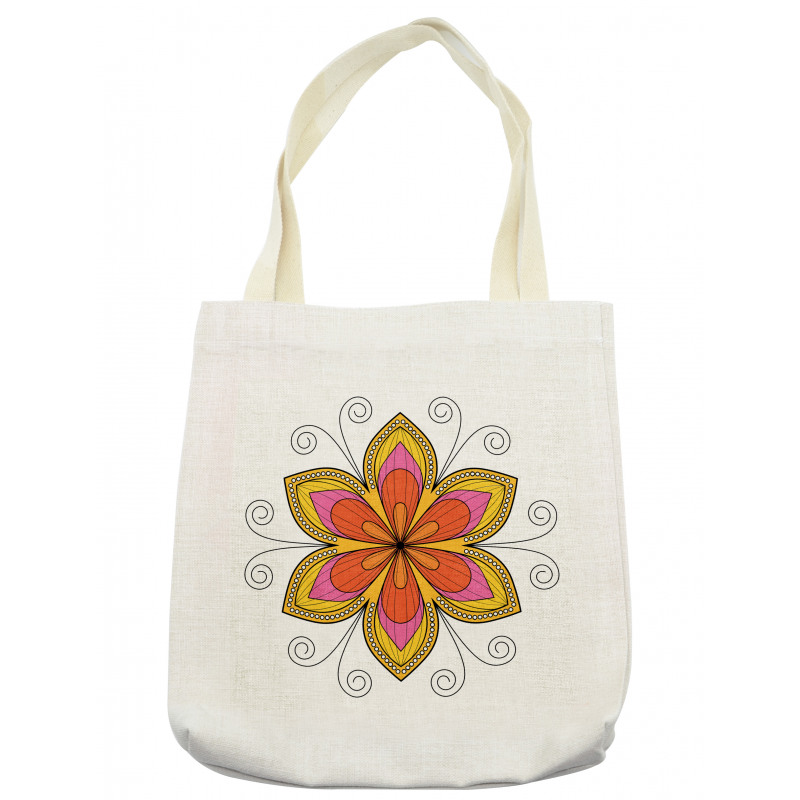 Flower Pattern Swirl Tote Bag