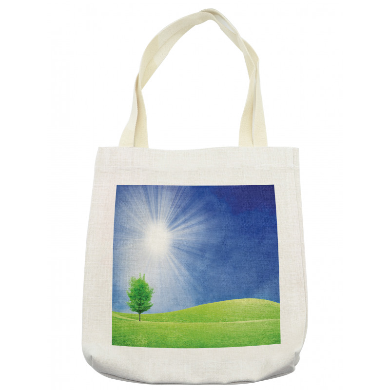 Sun Rays with Lonely Tree Tote Bag