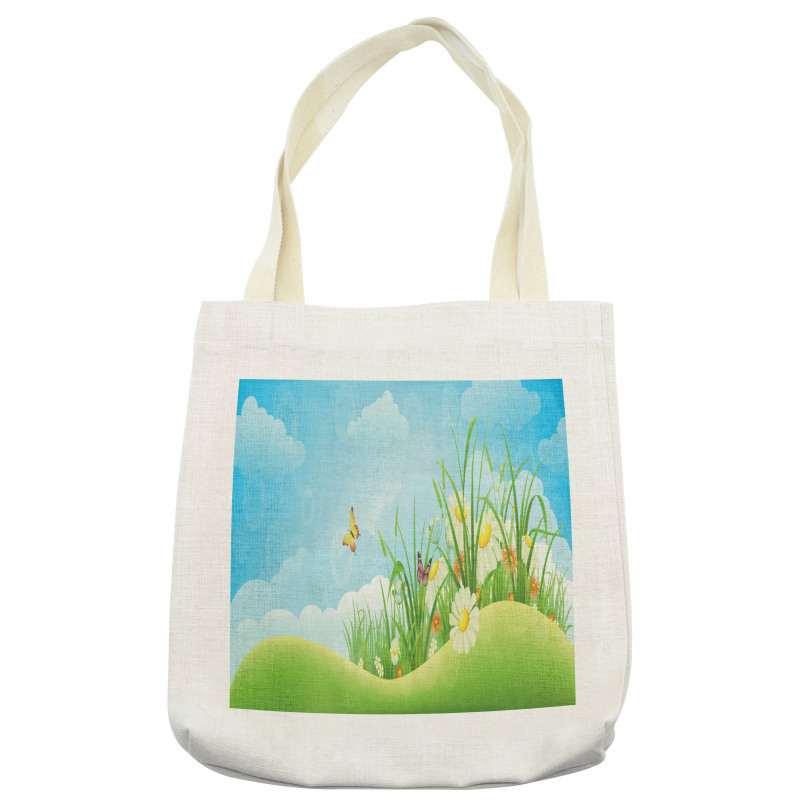 Spring Meadow Hills Cartoon Tote Bag