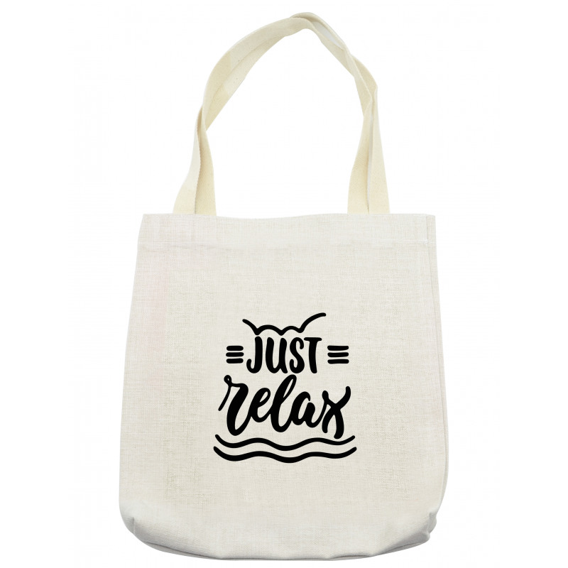 Calligraphic Just Relax Text Tote Bag