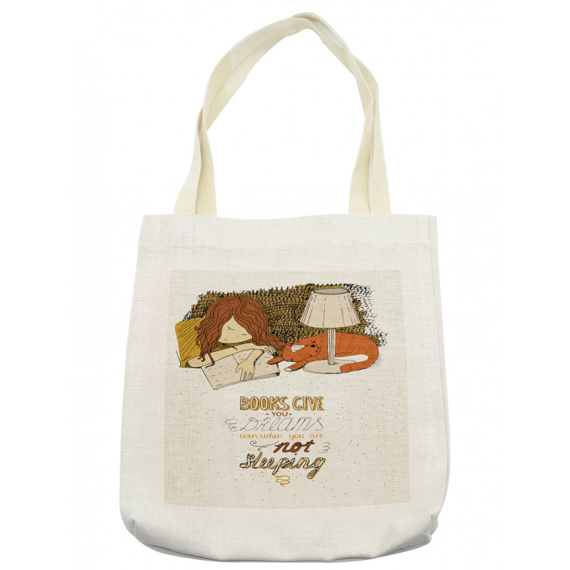 Books Give You Dreams Text Tote Bag