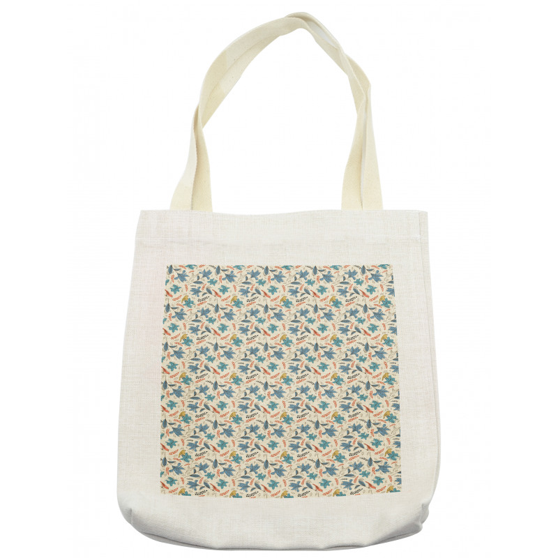 Abstract Flowers and Birds Tote Bag