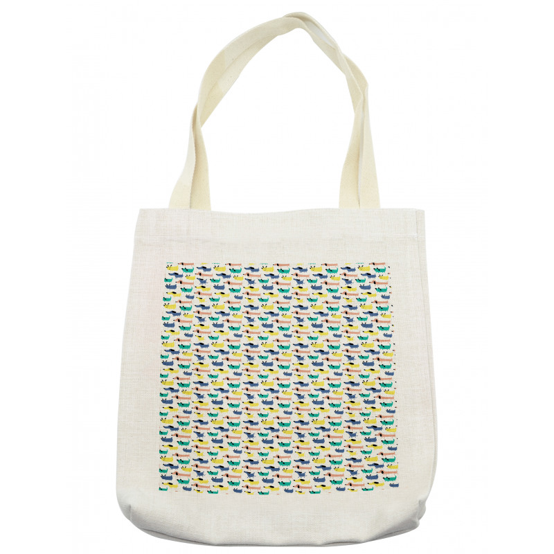 Colorful Cartoon Silhouettes Tote Bag