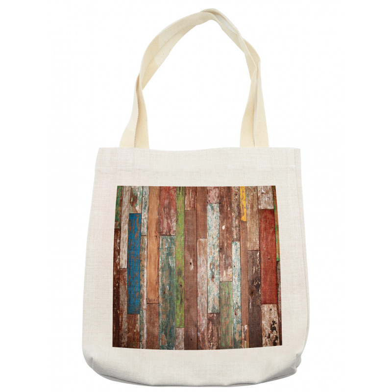 Grunge Style Planks Design Tote Bag