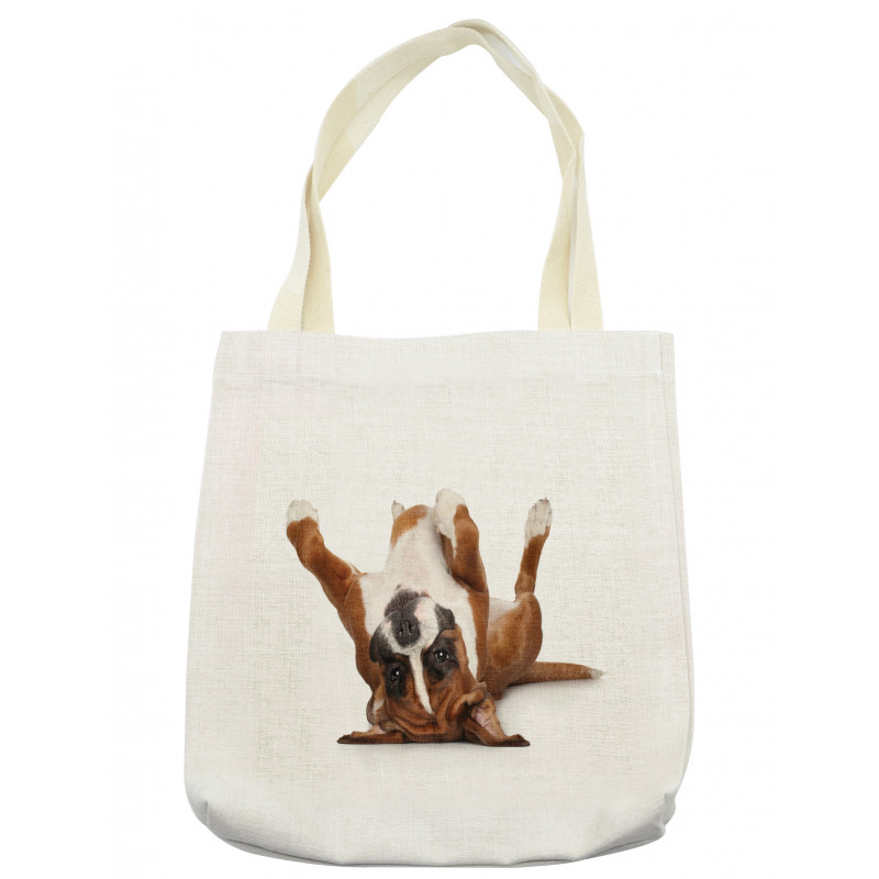 Funny Playful Puppy Image Tote Bag