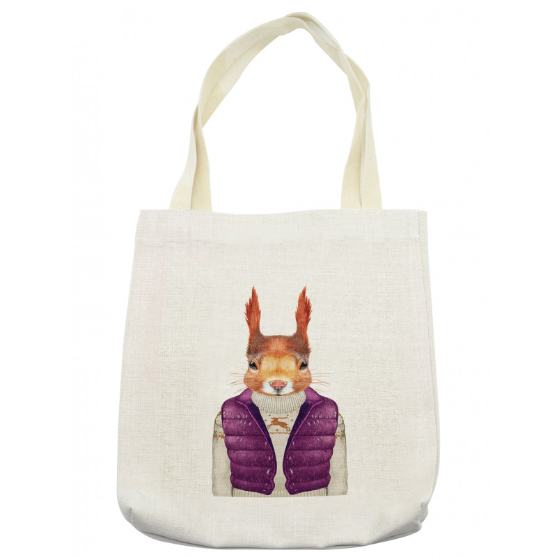 Animal down Vest Sweater Tote Bag