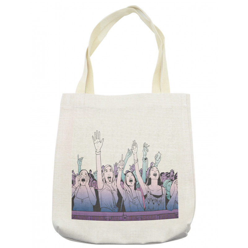 Girl in Front Row Cheering Tote Bag