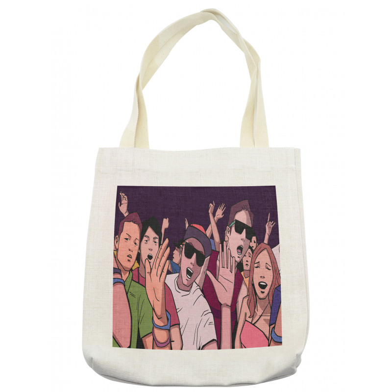 Music Festival Cartoon Image Tote Bag