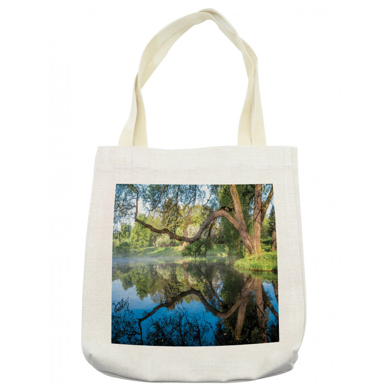 Foggy Scene over Water Tote Bag