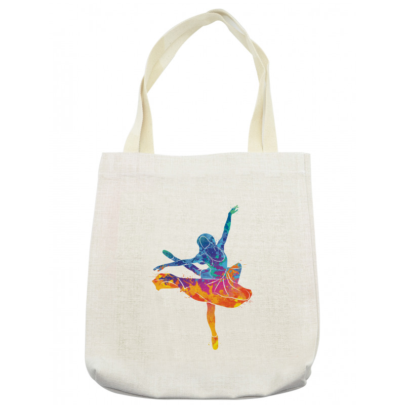 Colorful Ballerina Girl Pose Tote Bag