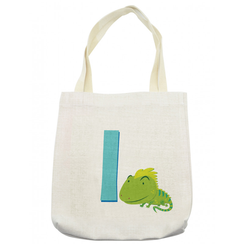 Cartoon Letter I and Animal Tote Bag