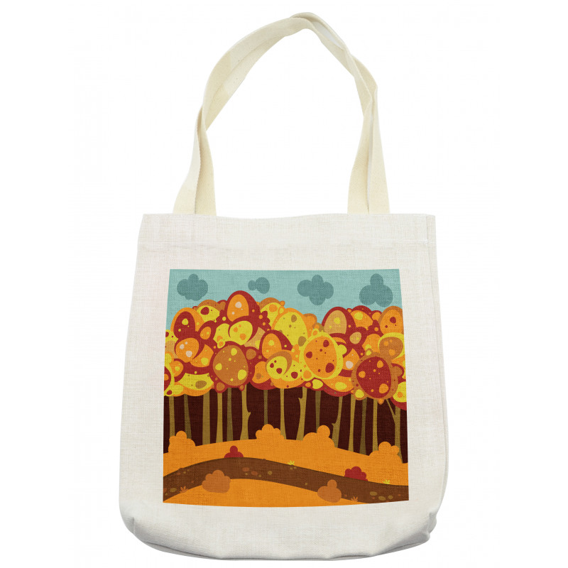 Forest in Autumn Cartoon Tote Bag