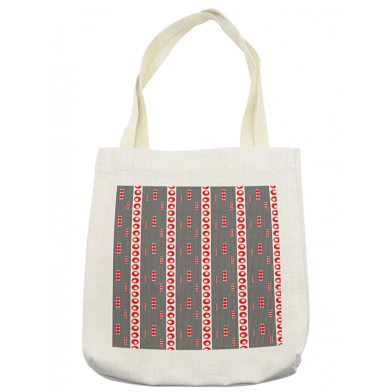 Vertical Stripes Circles Tote Bag