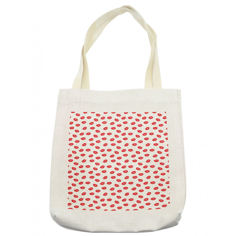 Red Kisses Imprint Tote Bag