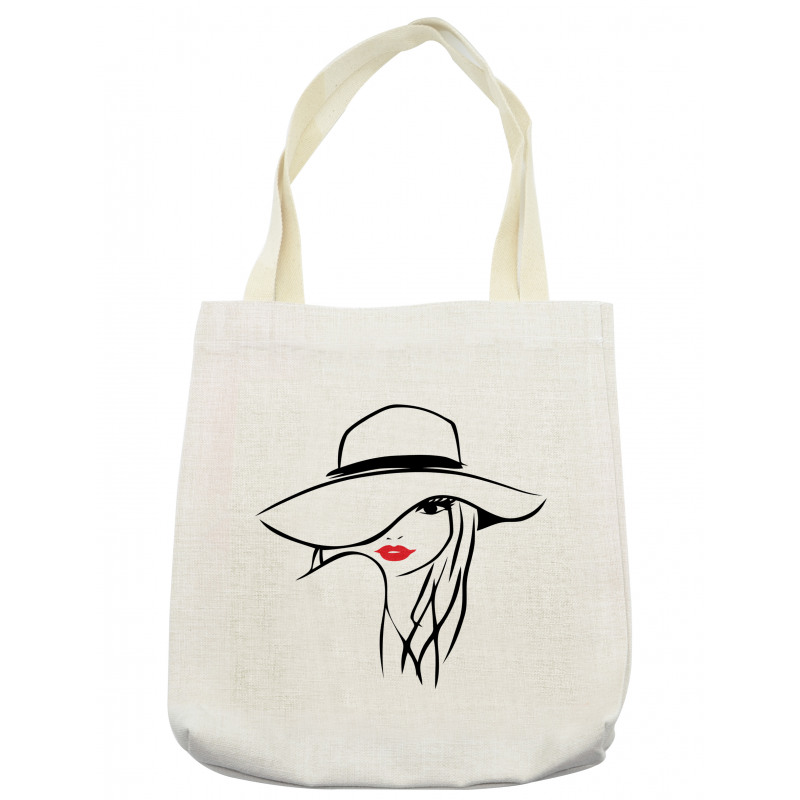 Girl Wearing a Big Floppy Hat Tote Bag