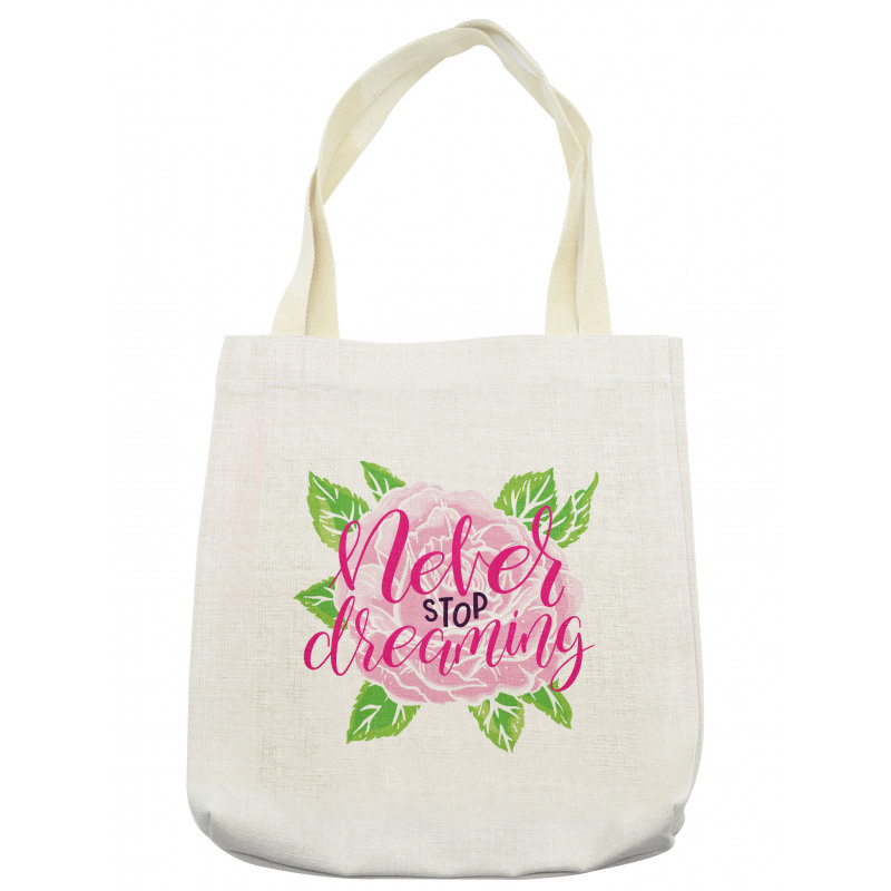 Romantic Rose Calligraphy Tote Bag