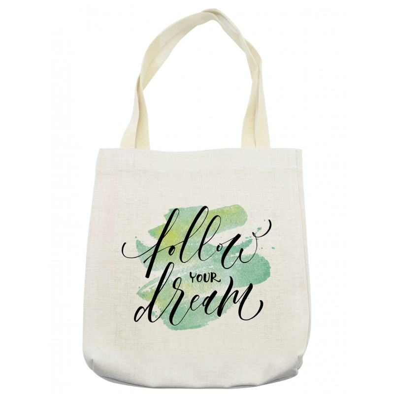 Green Brush Stoke Watercolor Tote Bag