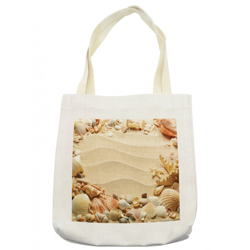 Blurry Ocean Seashells Sandy Tote Bag