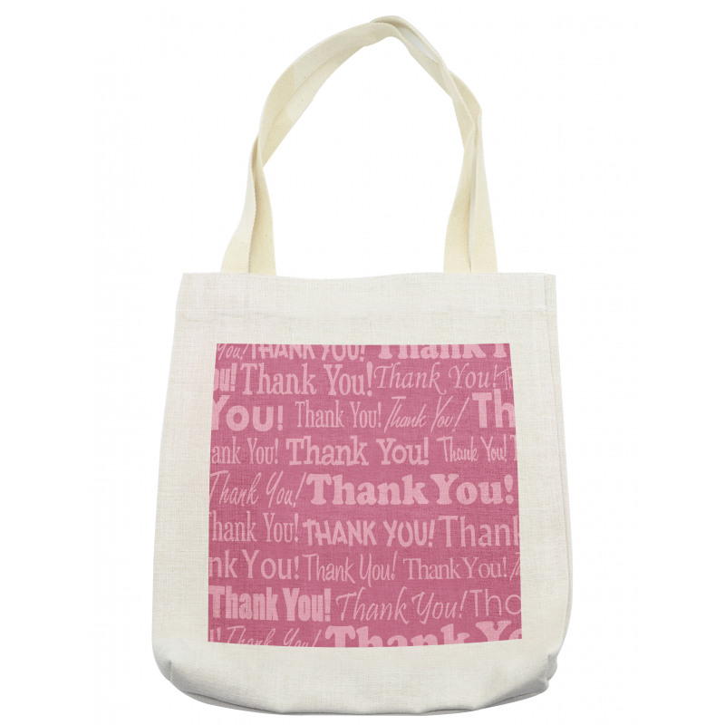 Thankful Message Pink Tote Bag