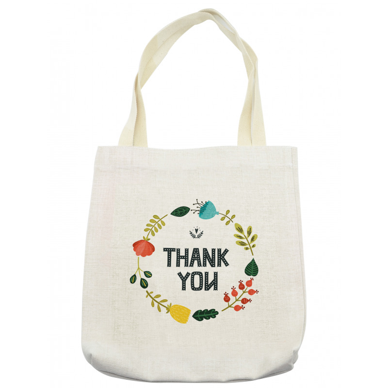 Typography Floral Wreath Tote Bag