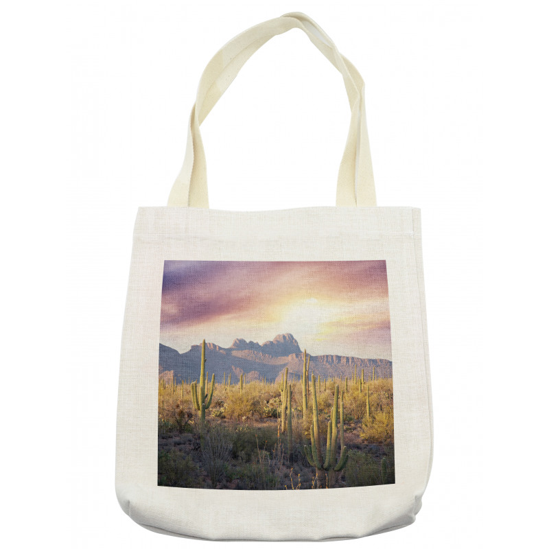 Saguaro Cactus and Mountain Tote Bag