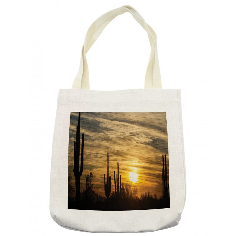 Horizon Skyline and Cactus Tote Bag