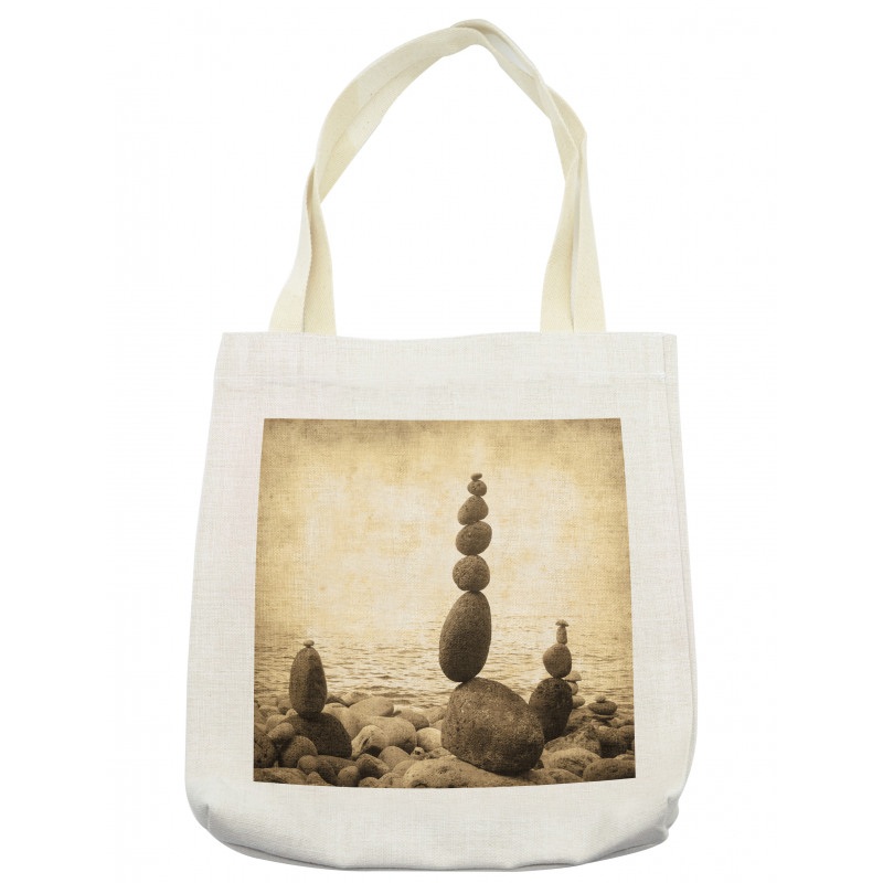 Rocks Calm Sepia Art Tote Bag