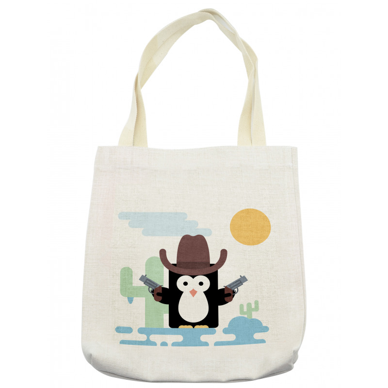 Cacti Cowboy Penguin in a Hat Tote Bag