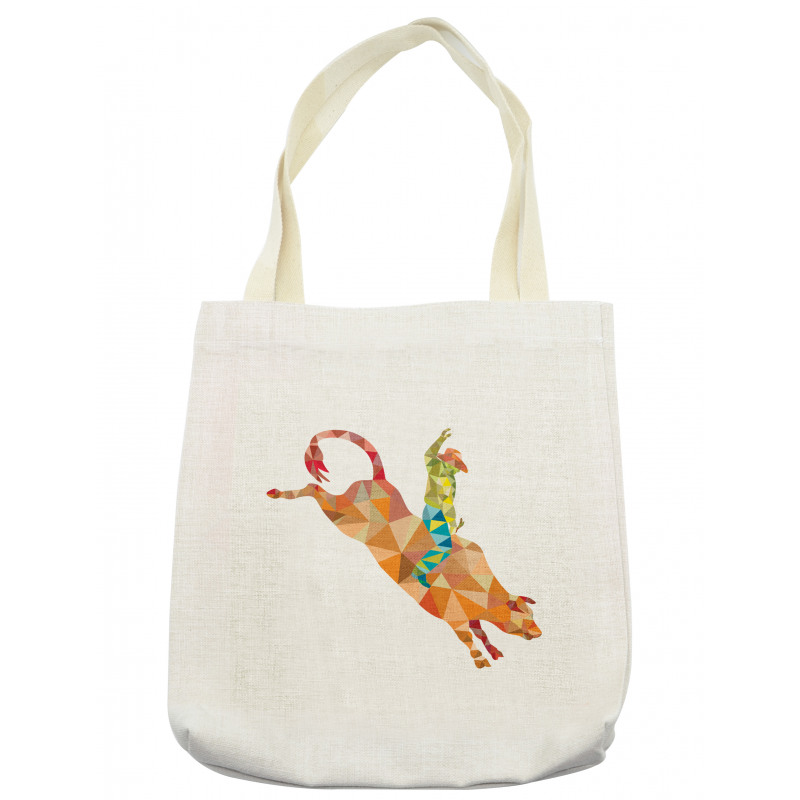 Geometric Fractal Cowboy Bull Tote Bag