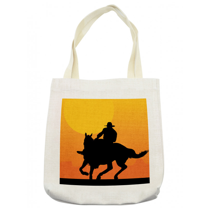 Silhouette of a Lone Rider Tote Bag