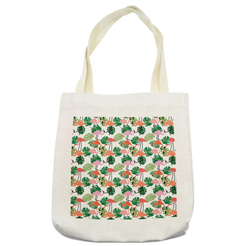 Hipster Flamingo Monstera Tote Bag