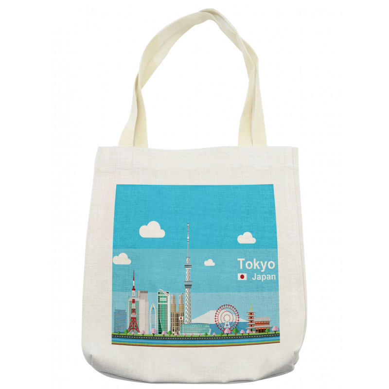 Cartoon Japan Sightseeing Tote Bag