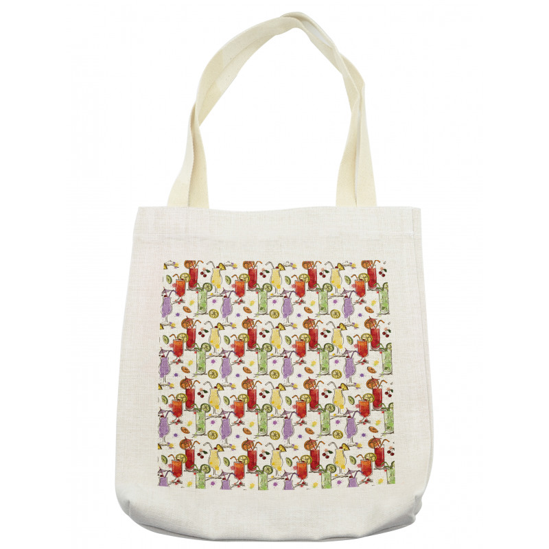 Colorful Watercolor Cocktails Tote Bag