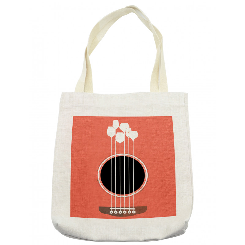 Acoustic Guitar Wine Glasses Tote Bag