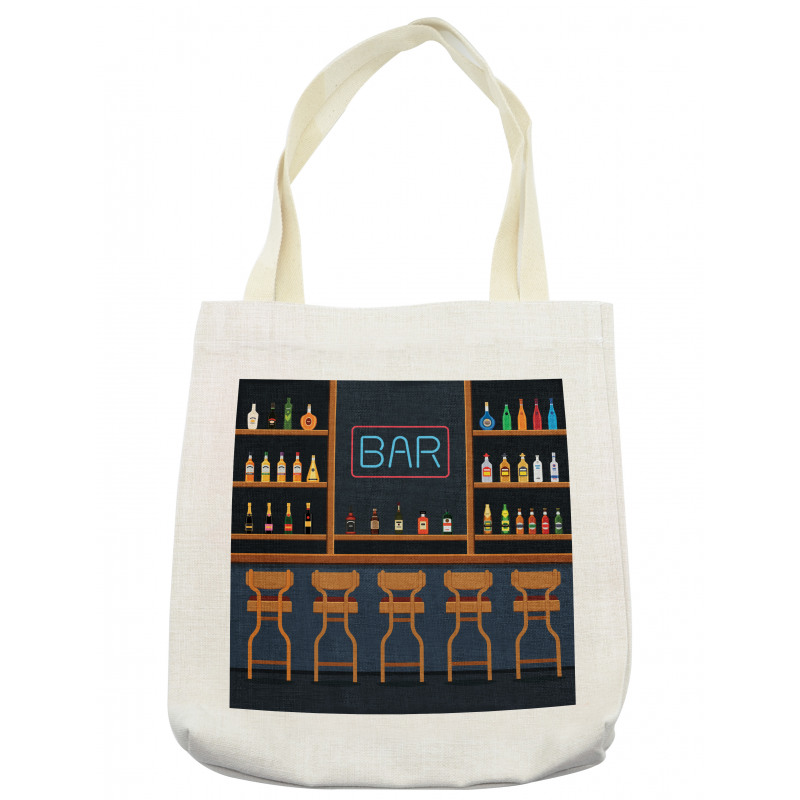 Bar Chairs Cocktail Bottles Tote Bag