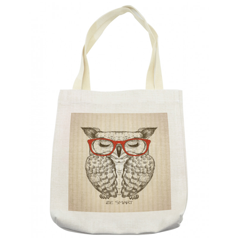 Owl with Be Smart Lettering Tote Bag